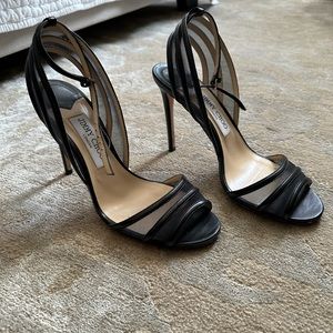 Jimmy Choo Black Strappy Heeled Sandals  size 38.5